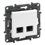 Розетка інформаційна подвійна RJ45 CAT5e UTP, колір Білий, NILOE STEP 863160