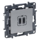 Розетка USB Тип С+C ,15Вт 5 В, колір Алюміній, NILOE STEP 863339