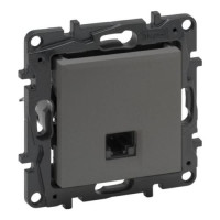Розетка інформаційна RJ45 CAT5e UTP, колір Сталь, NILOE STEP 863459
