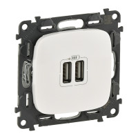 Розетка USB подвійна, Білий, Valena ALLURE 754995
