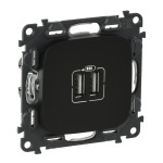 Розетка USB подвійна, Антрацит, Valena ALLURE 754998