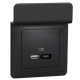 Розетка USB Sedna Design & Elements, тип A+C, 3 A, 21 Вт, чорний, SDD114405