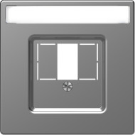 Центральна плата до TAE/Audio/USB з полем для надпису, Нержавіючая сталь, пластик, D-Life Merten MTN4250-6036