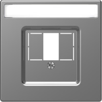 Центральна плата до TAE/Audio/USB з полем для надпису, Нержавіючая сталь, пластик, D-Life Merten MTN4250-6036