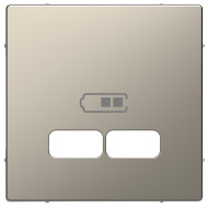 Центральна плата до механізма зарядного пристрою USB, Нікель, метал, D-Life Merten MTN4367-6050