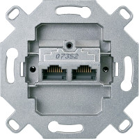 Розетка комп'ютерна RJ45 подвійна, кат 6а, механізм, Merten MTN465706
