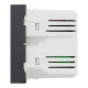 Розетка USB 2.0 зарядна подвійна, 2.4А,  A+C, 2 модуля, антрацит, Unica NEW NU301854