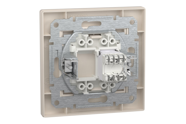 Розетка комп'ютерна, RJ45, кат.6, UTP, Кремова, Asfora EPH4700123