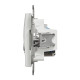Комп'ютерна розетка RJ45+TV, кат. 6, неекр. UTP, Білий, Sedna Design SDD111469T