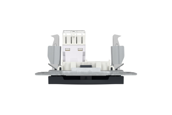 Розетка комп'ютерна, RJ45, кат.5е, STP, Антрацит, Asfora, EPH5000171