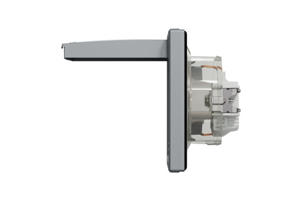 Розетка з заземленням, з кришкою та шторками, IP44, Сталь, Asfora, EPH3100362
