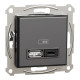 USB розетка А+С, 3 А, 45 Вт, антрацит, EPH2700471