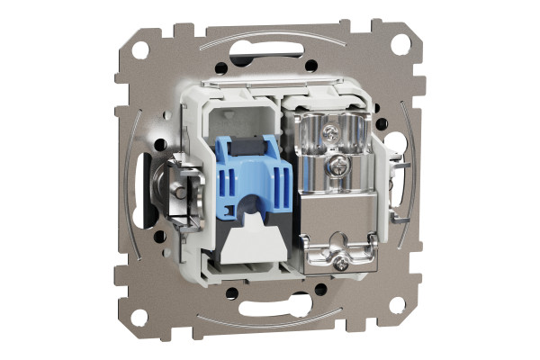 Комп'ютерна розетка RJ45+TV, кат. 6, неекр. UTP, Чорний, Sedna Design SDD114469T