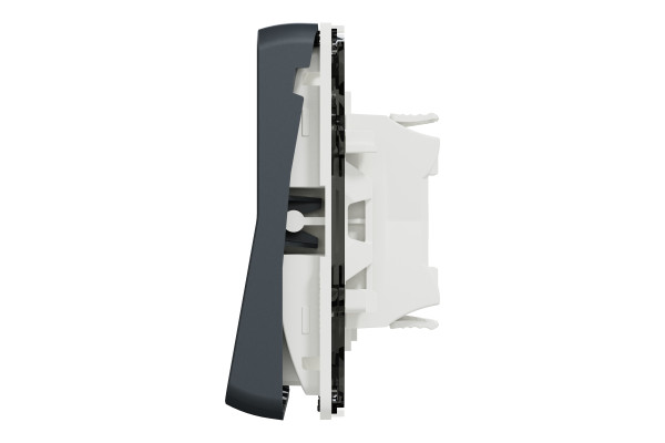 Механізм двоклавішного перемикача, IP55, сх.6+6, чорний, Mureva Styl MUR35019