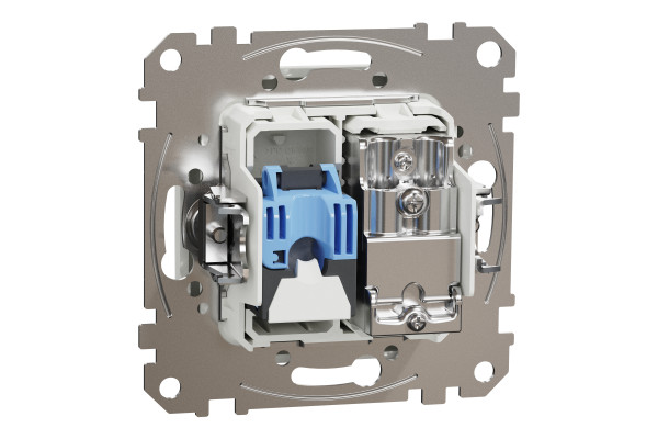 Комп'ютерна розетка RJ45+TV, кат. 6, неекр. UTP, Білий, Sedna Design SDD111469T