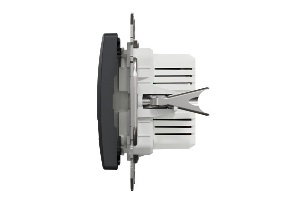 Розетка USB подвійна А+C, 2.4А, 230В, Чорний, Sedna Design SDD114402