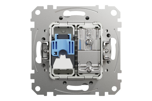 Комп'ютерна розетка RJ45+TV, кат. 6, неекр. UTP, Алюміній, Sedna Design SDD113469T