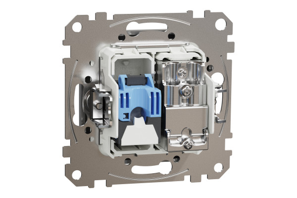 Комп'ютерна розетка RJ45+TV, кат. 6, неекр. UTP, Алюміній, Sedna Design SDD113469T