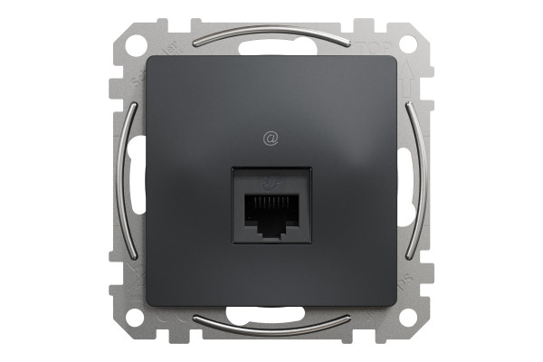 Комп'ютерна розетка RJ45, кат. 5e, неекр. UTP, Чорний, Sedna Design SDD114451