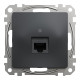 Комп'ютерна розетка RJ45, кат. 5e, неекр. UTP, Чорний, Sedna Design SDD114451