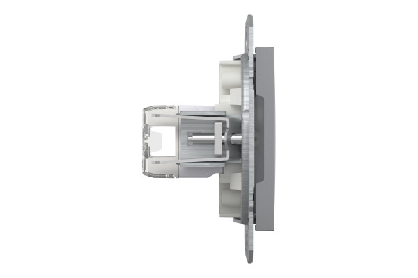 Розетка комп'ютерна, RJ45, кат.5е, UTP, подвійна, Сталь, Asfora, EPH4400162