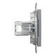 Розетка комп'ютерна, RJ45, кат.5е, UTP, подвійна, Сталь, Asfora, EPH4400162