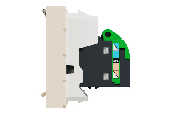 Розетка комп'ютерна RJ45, одинарна, кат.6 UTP, 2 модуля, бежевий, Unica NEW NU341544