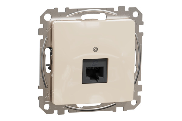 Комп'ютерна розетка RJ45, кат. 5e, неекр. UTP, Бежевий, Sedna Design SDD112451