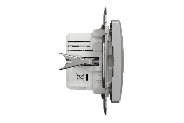 Розетка USB подвійна А+C, 2.4А, 230В, Алюміній, Sedna Design SDD113402