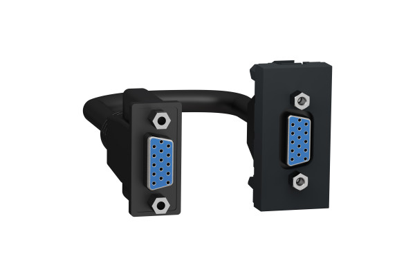 Розетка HD15 female (VGA) 1 модуль, антрацит, Unica NEW NU343254