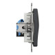 Комп'ютерна розетка RJ45, кат. 6, неекр. UTP, Чорний, Sedna Design SDD114461