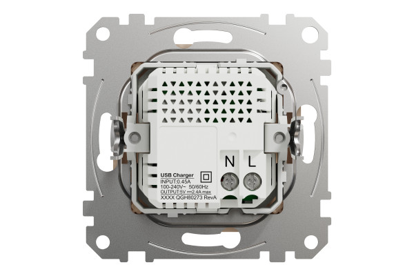 Розетка USB подвійна А+C, 2.4А, 230В, Бежевий, Sedna Design SDD112402