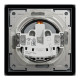 Розетка з заземленням, з кришкою та шторками, IP44, Сталь, Asfora, EPH3100362