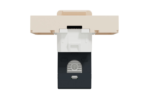 Розетка комп'ютерна RJ45, одинарна, кат.6 UTP, 2 модуля, бежевий, Unica NEW NU341544