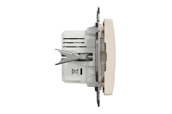 Розетка USB подвійна А+C, 2.4А, 230В, Бежевий, Sedna Design SDD112402