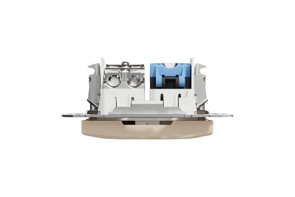 Комп'ютерна розетка RJ45+TV, кат. 6, неекр. UTP, Бежевий, Sedna Design SDD112469T