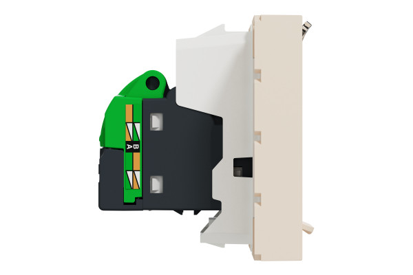Розетка комп'ютерна RJ45, одинарна, кат.6 UTP, 2 модуля, бежевий, Unica NEW NU341544