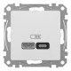 USB розетка A+C, 3 A, 45 Вт, Білий Sedna Design SDD111404