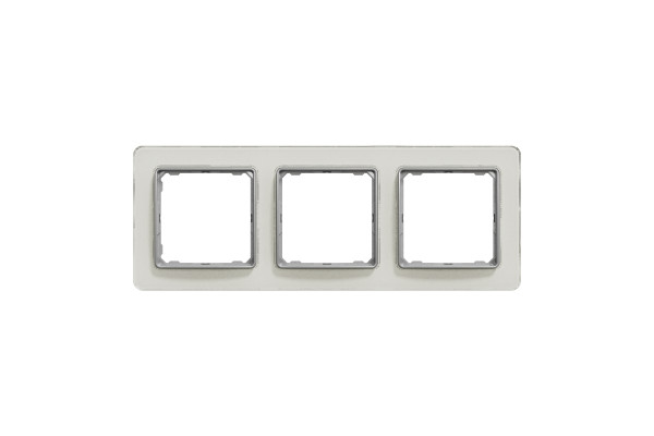 Рамка 3-постова, Біле скло, Sedna Elements SDD360803