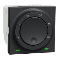 Термостат кімнатний, вбудованний датчик 8А антрацит, Unica NEW NU350154