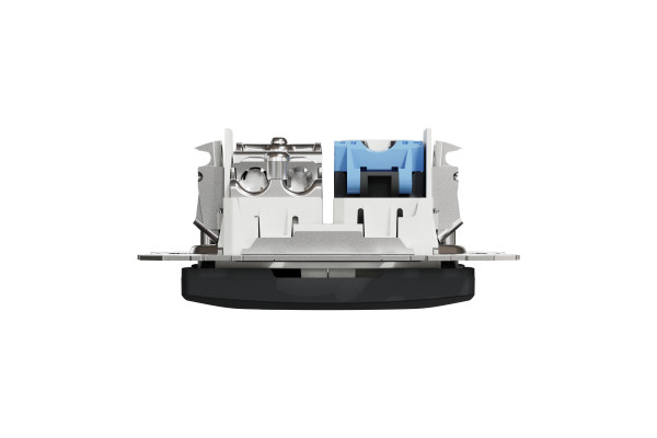 Комп'ютерна розетка RJ45+TV, кат. 6, неекр. UTP, Чорний, Sedna Design SDD114469T
