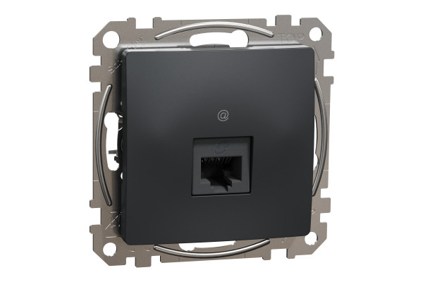 Комп'ютерна розетка RJ45, кат. 6, неекр. UTP, Чорний, Sedna Design SDD114461
