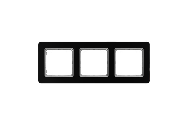 Рамка 3-постова, Чорне скло, Sedna Elements SDD361803
