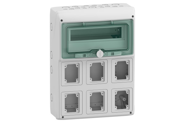 Щит MUREVA для промислових роз'ємів, 460х340х160, 12+1мод. Schneider Electric 13181