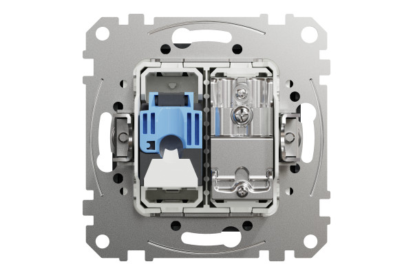 Комп'ютерна розетка RJ45+TV, кат. 6, неекр. UTP, Чорний, Sedna Design SDD114469T
