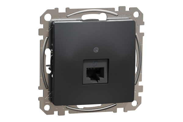 Комп'ютерна розетка RJ45, кат. 5e, неекр. UTP, Чорний, Sedna Design SDD114451