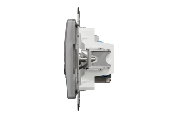 Комп'ютерна розетка RJ45+TV, кат. 6, неекр. UTP, Алюміній, Sedna Design SDD113469T