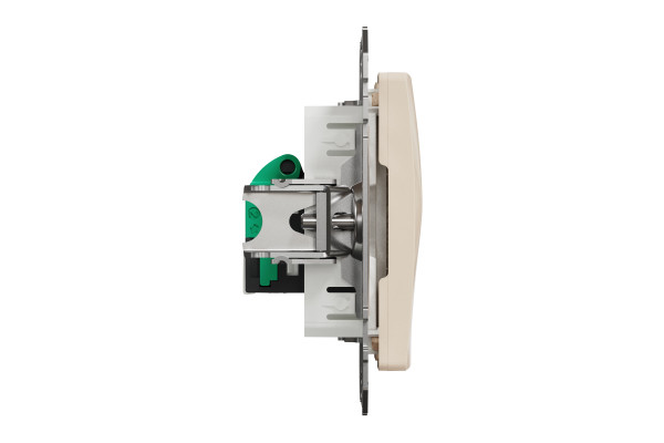 Комп'ютерна розетка RJ45, кат. 5e, неекр. UTP, Бежевий, Sedna Design SDD112451