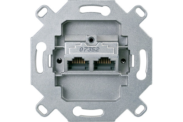 Розетка комп'ютерна RJ45 подвійна, кат 6а, механізм, Merten MTN465706