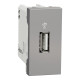 Розетка для передачі даних USB 2.0, 1 модуль, алюміній, Unica NEW NU342930